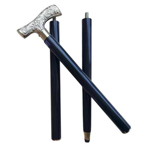 Dolchi Bastón náutico de latón antiguo, bastón de lujo, mango de latón plateado, para hombres y mujeres