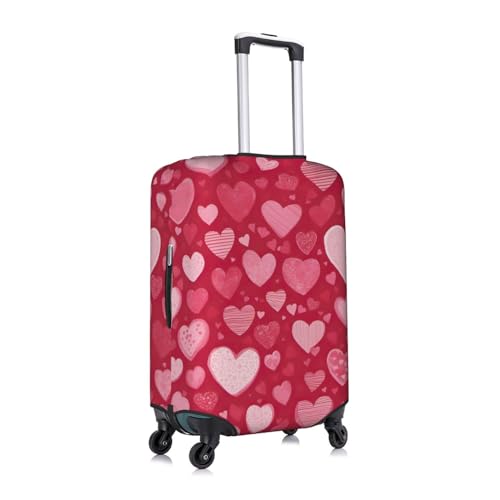 Valentine Day Print Travel Luggage Cover Suitcase Protector With Concealed Zipper Washable Elastic Cloth3