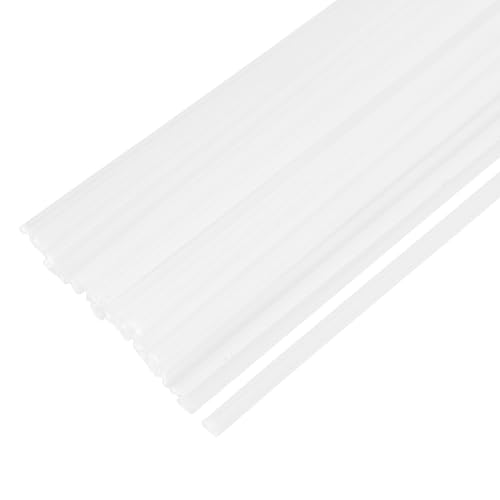 QUARKZMAN 50 Piezas Varillas De Soldadura De Plástico De 8 Pulgadas Tiras De Soldadura PP Varillas De Soldador Para Parachoques De Coche, Reparación De Kayak, Soldador De Plástico, Blanco