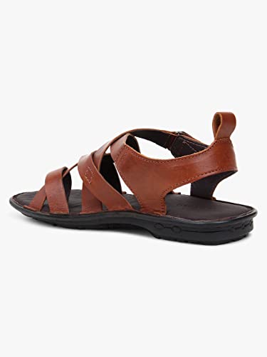 Image of MARDI GRAS Leather Sandals for Men | Casual Sandals with PU Sole & Foam Insole | Adjustable Straps, Breathable Leather Lining