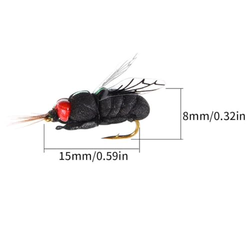 Fishing Flies Set Artificial Fly Fishing Lures Bait Bee Jig Hooks Crankbaits 1Pair, fly fishing hook - Image 4