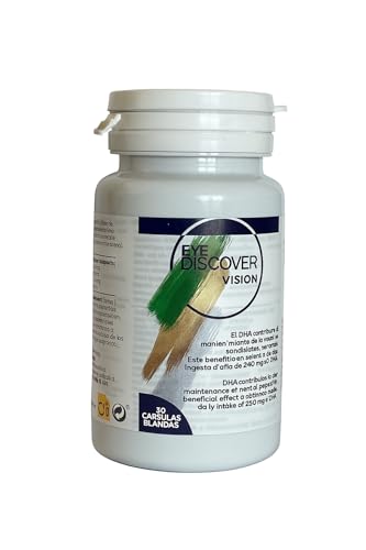 EYE DISCOVER VISION Suplemento para el Cuidado de la Visión con Omega 3 y Luteína, Contiene 300 mg DHA - 30 Cápsulas Blandas