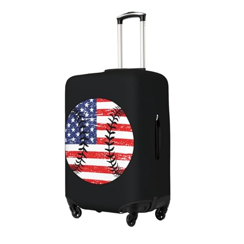 Baseball Us Flag Travel Luggage Cover Suitcase Protector Bag,Anti-Scratch Fits 18-32 Inch Luggage,Suitcase Sleeve For Kid And Adult,Small2