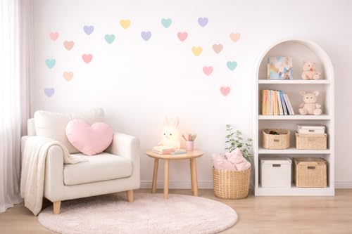 Image of Pastel Color Heart Sticker for Scrapbook or for Wall Decoration, Nursery Decor, Home Decor (Pastel Set)