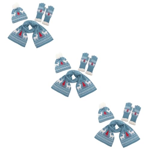 Bonnet écharpe bleu LIFKOME set 3 pièces accessoires hiver chauds et pratiques
