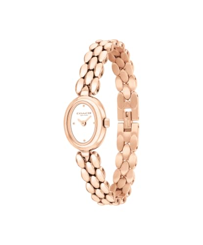 Image of Coach Sammy Women's 2H Quartz Watch Gift Set with Matching Adjustable Jewelry Bracelet - Oval Case - Minimalist Style - Gift for Her - 22.5mm