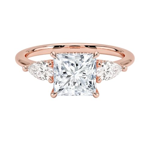 Moissanite Engagement Ring 1.5 ct 10k 14k 18k Gold & 925 Sterling Silver Solitaire 3 Stone Moissanite Ring Christmas Gift for Women