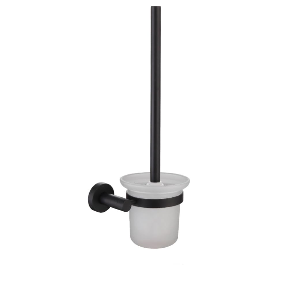 Porte-Brosse et Accessoires en Acier Inoxydable Noir Mat Haute Résistance Fixation Murale