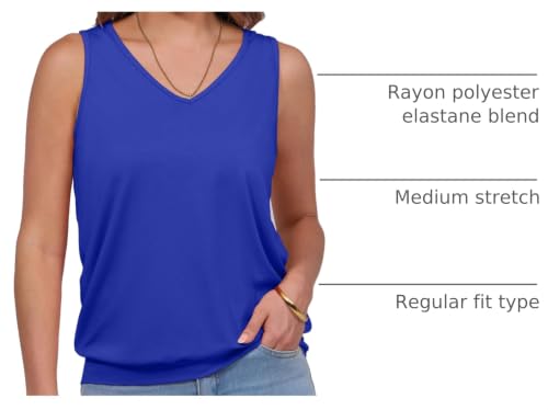 Image of ANRABESS Women Tank Tops Summer V Neck Sleeveless Casual Loose Fit Cute Cami Basic T Shirts Solid Tees 2026 Trendy Outfits
