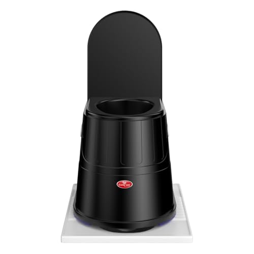 Image of EASYCARE Heavy Duty Portable Indian to Western Toilet Converter | Commode Stool for Patients, Adults, Elderly, Kids, Handicap | Portable Toilet Seat | Toilet Chair I Capacity Upto 110 Kgs (Black)