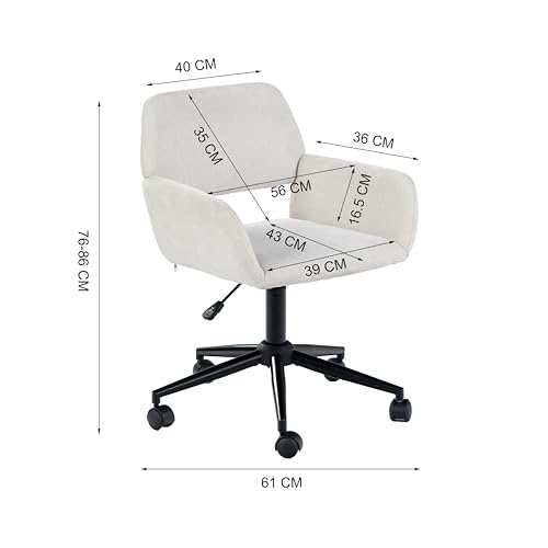Fauteuil de bureau enfant beige pivotant scandinave réglable