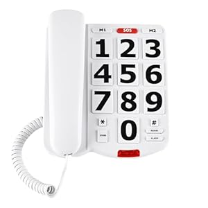 Large Button Phones for Seniors – Corded Landline Phones with Adjustable 110dB+ Loud Ringer & 90dB+ Handset Volume, 3 One-Touch Dial, Easy to Use for Visually/Hearing Impaired Elderly Home Telephone