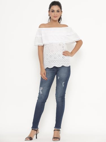 Image of Pure Cotton Schiffli Top