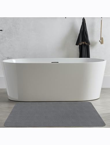 Image of Extra Large Non Slip Shower Mat, Yonala 59.1 inch x 35.4 inch Anti Slip Oversize Shower Mat for Inside Shower, Big Trimmable PVC Shower Floor Mat for Shower Stall, Bathroom, Tub, Quick Drying Matt