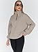 Trendy Queen Womens Oversized Sweatshirts Fall Sweaters Fashion Hoodies Half Zip Pullover Long Sleeve Shirts Clothes 2025 CoffeeGrey M