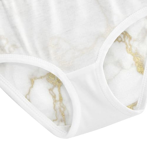 Aesthetic Toddler Girls Underwear 2t Cotton Little Girl Panties White Marble Texture Gold Veins Underpants Briefs 5
