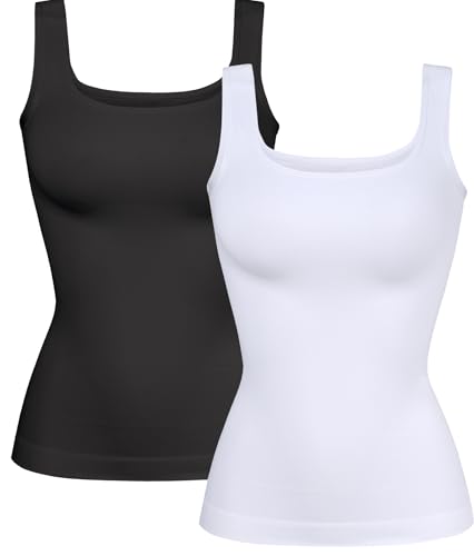Image of YIOIOIO Womens Shapewear Tank Top Square Neck Tummy Control Compression