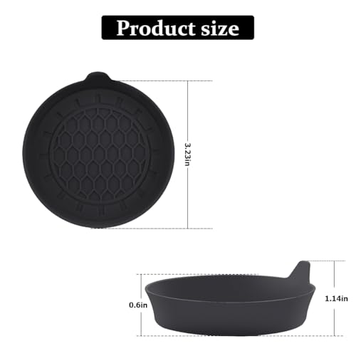 Osilly Juego 4 Posavasos de Silicona para Auto Negro miniatura 2