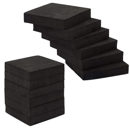 Hikrxya 12 Pezzi Tappeto Antivibrazione Antiscivolo 10x10x2CM - Cuscinetti Lavatrice Antivibrazione - Cuscinetti in Gomma per Lavatrice Frigo Asciugatrice Altoparlanti Lavatrici Mobili