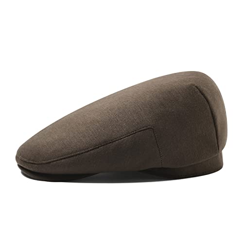 Jangoul Men Newsboy Hats Cotton Flat Cap Adjustable Gatsby Ivy Irish Hat (Coffee, 7 1/4) #TOP2