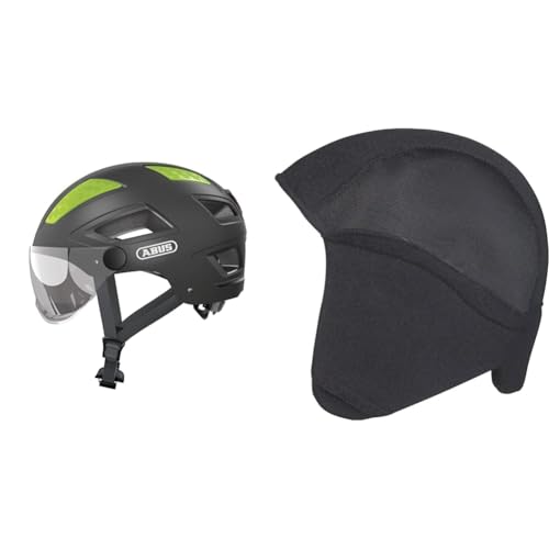ABUS 86938 Fahrradhelm, Schwarz (Titan), L (56-61 cm​) & Winter Kit Fahrradhelm, Schwarz (Black), L