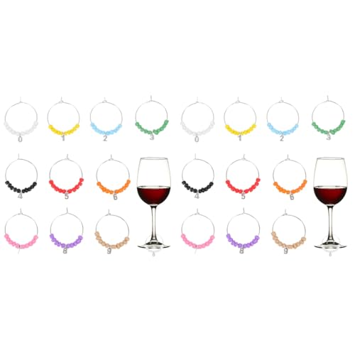 Marqueurs de verre à vin Mobestech | 50 identificateurs colorés