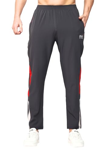 Image of Men's Ns Lycra Spandex Mixx Polyester Sports Trackpants with Both Side Zipper Pockets