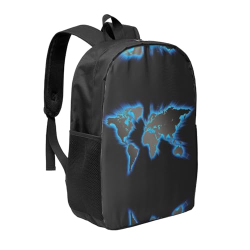 Mochila ligera EdWal para viaje y campus con diseño de mapa mundial 2