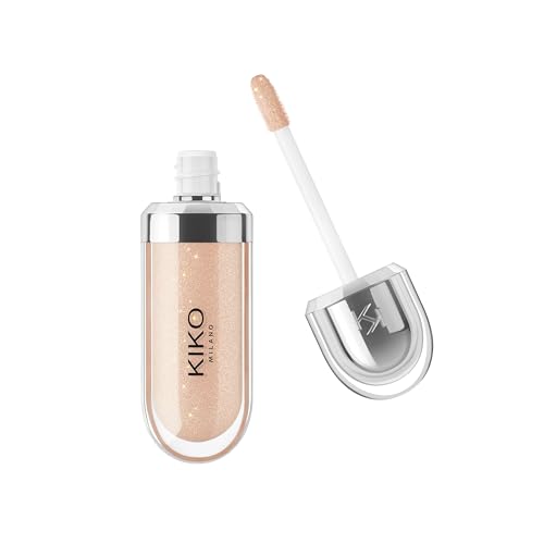 Kiko Milano 3D Hydra Lip Gloss High Shine Hydrating Plumping Non-Sticky Moisturizing Lip Makeup 02 Natural Beige 6.5ml