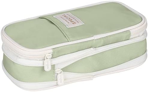 Mädchen Federmäppchen Groß - 3-Fach Unterteilt Mit Netzfächern Beige