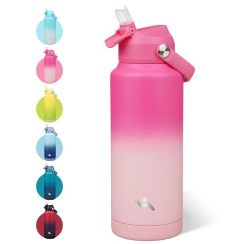 Image of Konokyo 32 oz Insulated Stainless Steel Sports Water Bottle with Straw Lid