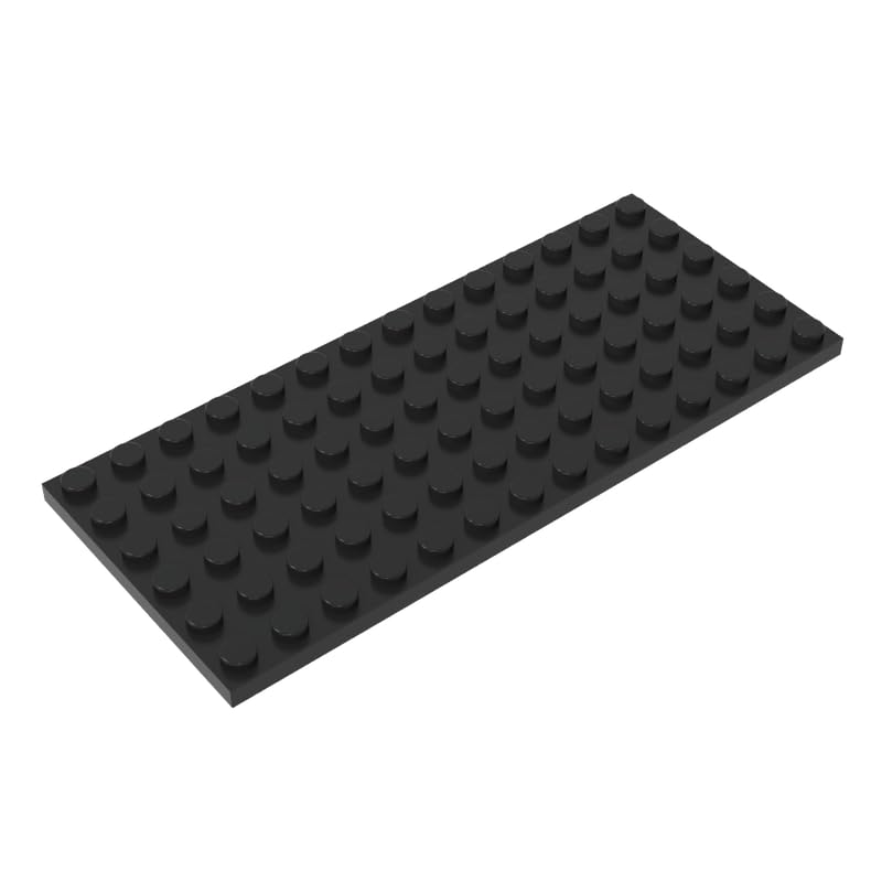 3456 Foundation Plate Plate 6x14 10 Pieces GDS-527 Compatible with Lego Building Blocks Color:Black
