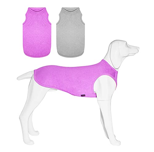 2 Stück Hunde-Shirts, schnell trocknend, leicht, Hunde-T-Shirts, ärmellose Weste, atmungsaktiv, Haustierkleidung, Tanktop für große, mittelgroße und kleine Hunde, Jungen Mädchen, L Cover