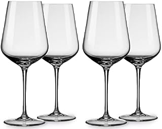 Villeroy & Boch Vivo Group COMBO-7752 Red Wine Glasses, Set of 4, Crystalline Glass, Easy to Clean Large Wine Glasses, Dishwasher Safe, Perfect for Home, Parties & Restaurants, 574 ml