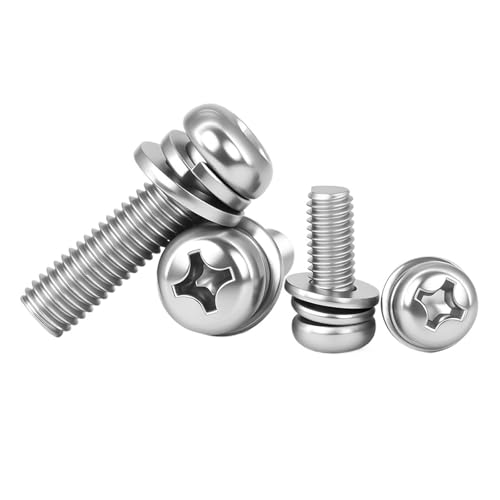 QASTGDE �N���X�ۓ�3�{�g�l�W�i���b�V���[�t���jM2.5 M3 M4 M5 M6 M8 304�X�e�����X�X�`�[����3�{�g�l�W�i�Ƌ�i�j(Length 16mm,M4x9(20pcs))