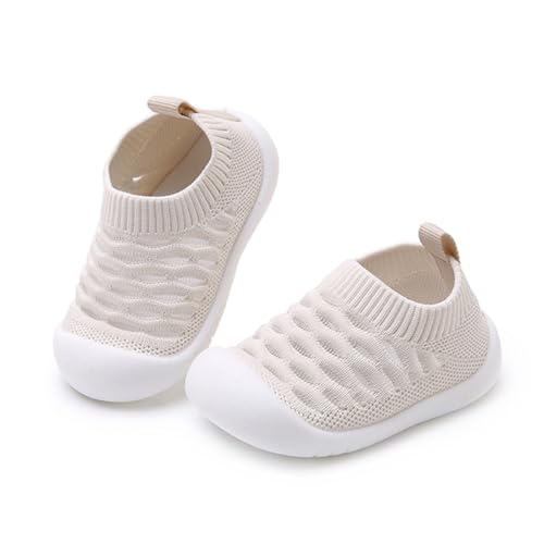 WILLFUN Toddler Boy Girl Mesh Sneakers Baby Knitted Walking Shoes Infant Soft Sole Trainers 1-3 Year-Old Little Kid Breathable Outdoor Shoes
