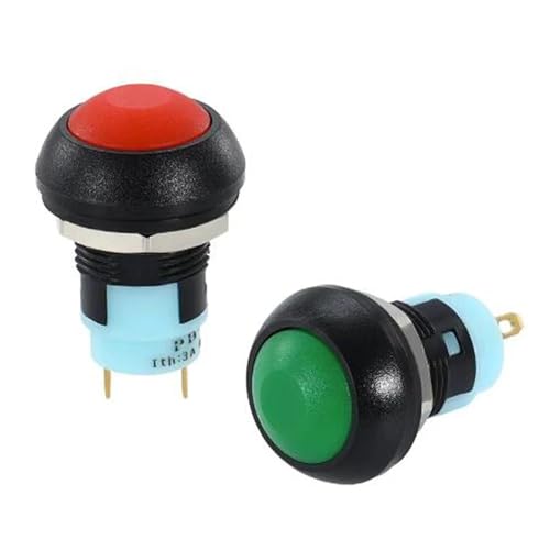 Pulsador pequeño PBS-33A soluciona cortes de corriente boton rojo con bloqueo 12mm 4