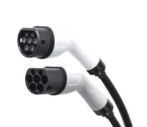 Energenie EV-Ladekabel 22 kW 32 A 3-phasig, 8 m | Mennekes Typ 2 Stecker auf Typ 2 Kupplung | IP67 Spritzwassergeschützt