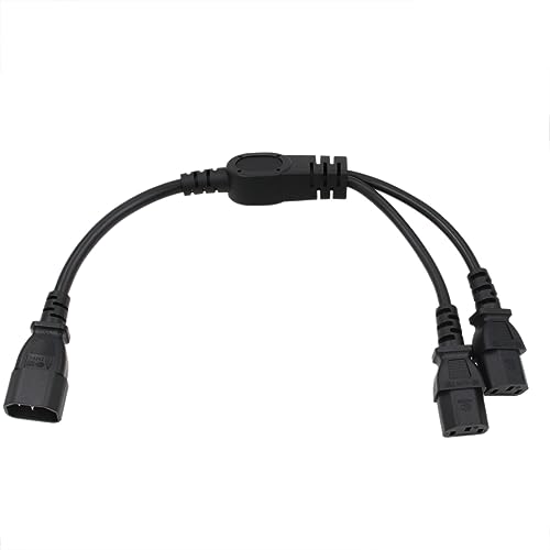 UPS PDU Computer Power Splitter Y Cord IEC320 C14 to 2 x IEC320 C13 10A 250V Extension Cable 12''