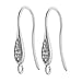 2 pc .925 Sterling Silver Teardrop Cz Crystal Earring Earwire French Hook Earring Connector 19mm / Findings / Bright