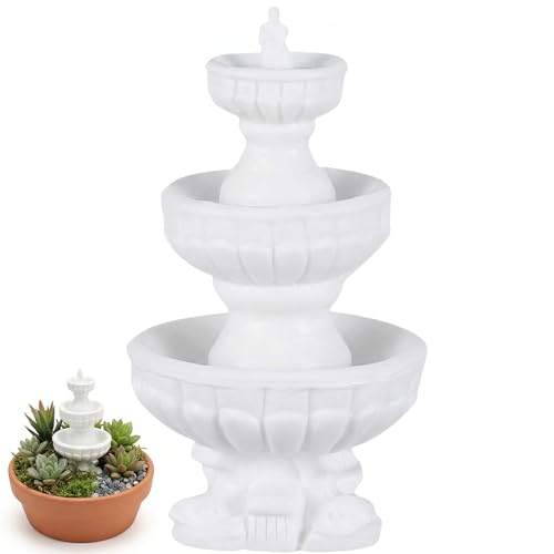 Mini Water Fountain Miniature Decor : Small Artificial Waterfall Statue,
