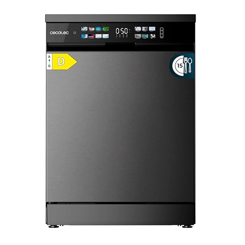 Cecotec Lavastoviglie da incasso Bolero Aguazero 6210 Dark D. 60cm, 15 coperti, Classe D, Display Color, Terzo vassoio, 14programmi, Dual Zone, Aquastop elettronico, Vassoio regolabile, AutoClean