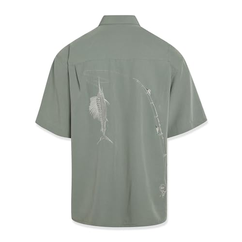 Bamboo Cay Men's Casual Shake The Hook Embroidered Button-Up Shirt2