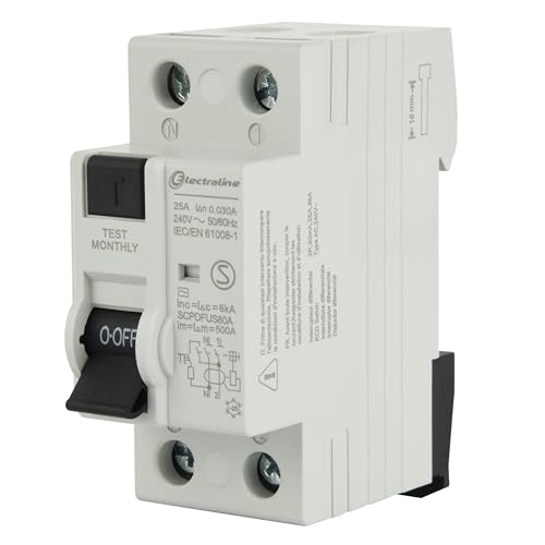 Electraline 87010 Interrupteur différentiel 25A, sensibilité 30mA, type AC