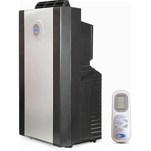 Whynter ARC-143MX 14,000 BTU (9,456.1 BTU SACC) Dual Hose Cooling Portable Air Conditioner, Dehumidifier, and Fan with 3M Filter Storage Bag, up to 500 sq ft in Platinum/Black Cover