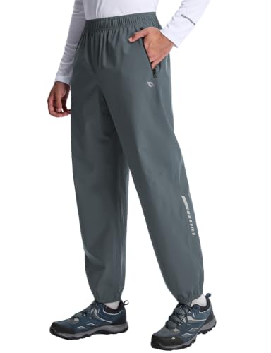 Baleaf Men's Waterproof Cycling & Hiking Pants, Dark Gray M