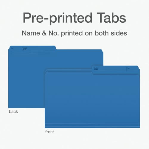 Pendaflex File Folders, 1/2 Cut Tab, Legal Size, Blue, Durable & Tear-Resistant File Organizers, 100/Box for Office, Home & School Filing Systems, Reversible & Eco-Friendly image 1