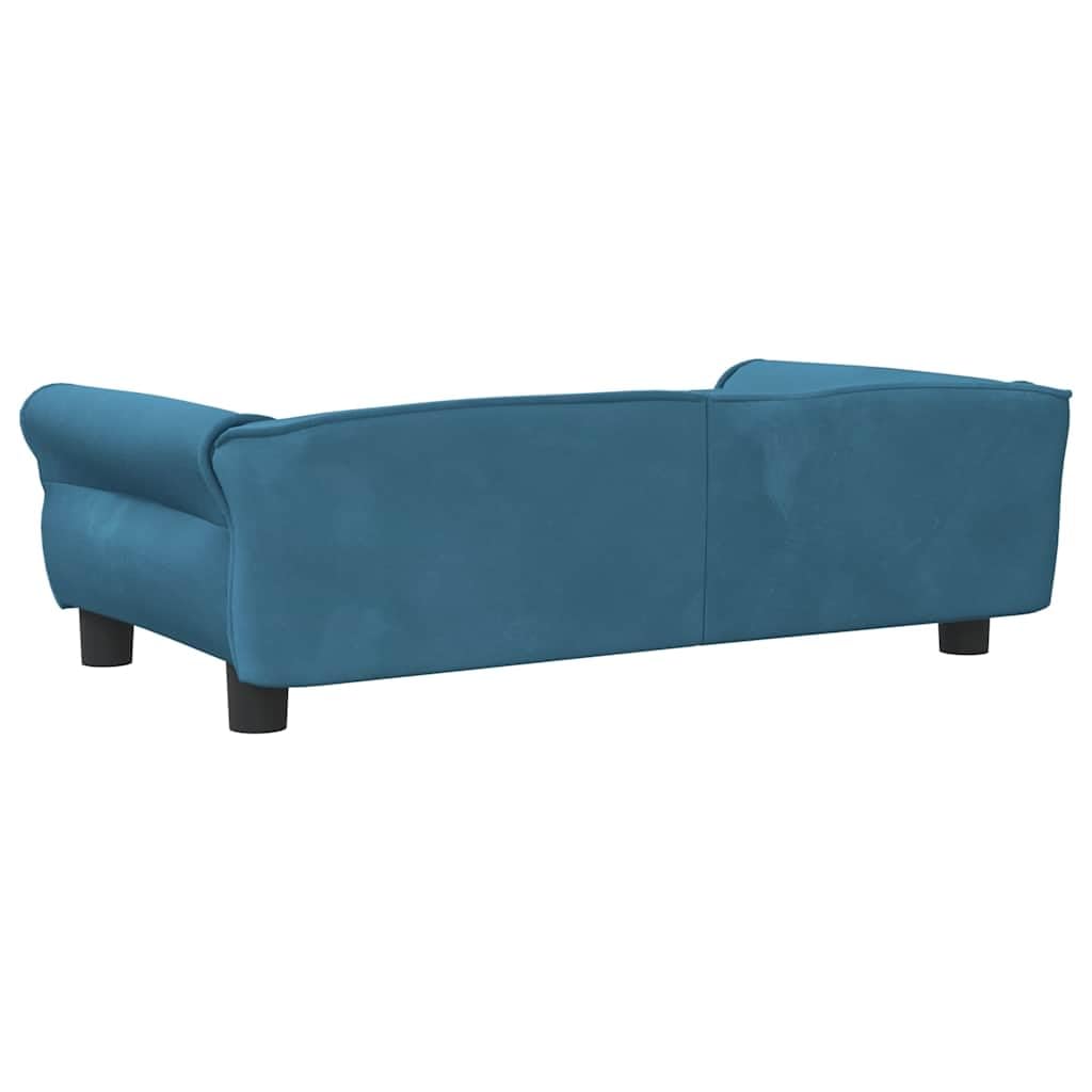vidaXL Cama para Perros de Terciopelo Azul 95x55x30 cm, sofá para Perros, Cama para Cachorros, Asiento para Perros, sofá para Mascota