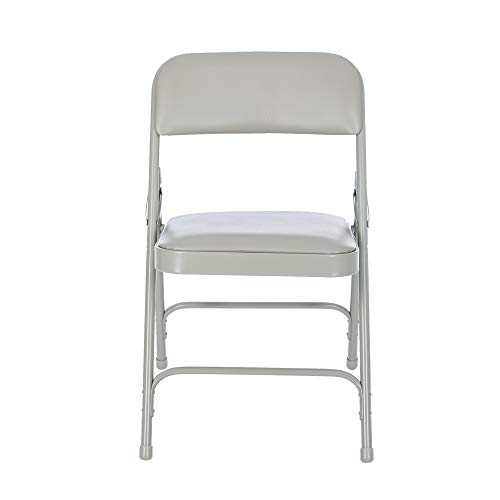 OEF Furnishings OEF1200 Series Premium Heavy Duty Vinyl Padded Folding Chairs, Commercial Grade 500 lb Capacity (4-Pack, Warm Gray) - Image 5