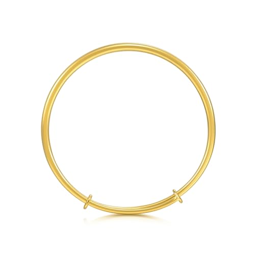 CHOW SANG SANG 999.9 24K Solid Gold Price-by-Weight 22.83g Gold Polished Finished Bangle for Unisex, Men, Women 09218K | Size Adjustable2